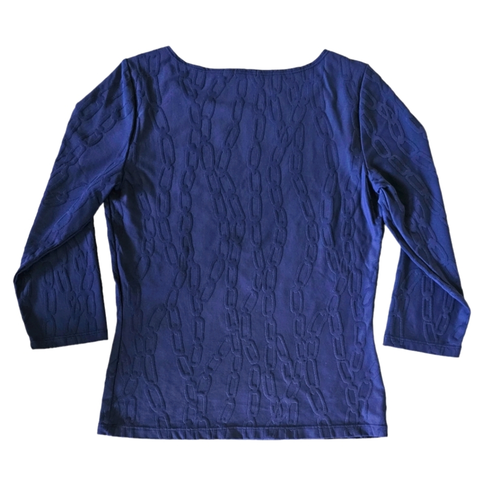 J. Mclaughlin Embossed Chain Link Pattern Top Thr… - image 2